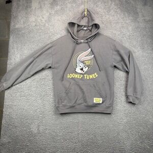 Looney Tunes Bugs Bunny What's Up‎ Doc Gray Hoodie Sweatshirt Mens Size S